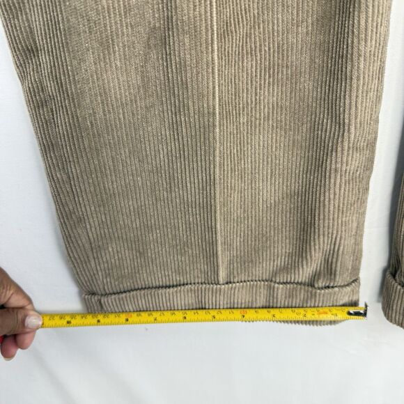 Paul Frederick Mens Pants Brown Corduroy Straight Cuffed Pleat Size 35x32 - Picture 12 of 13